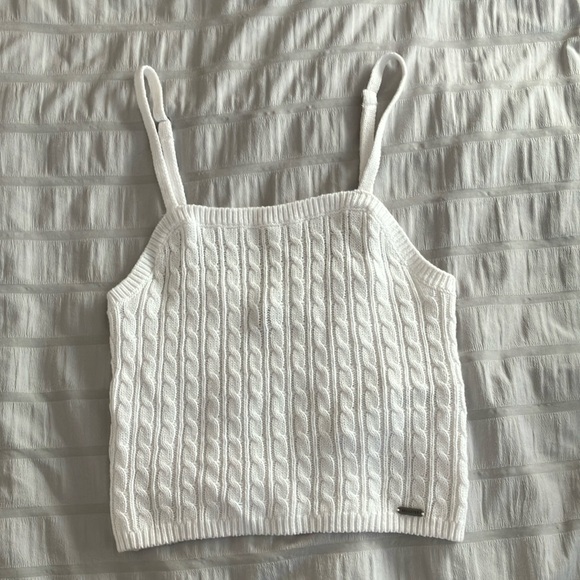 Hollister Tops - White Cable Knit Women's Cami-Top
